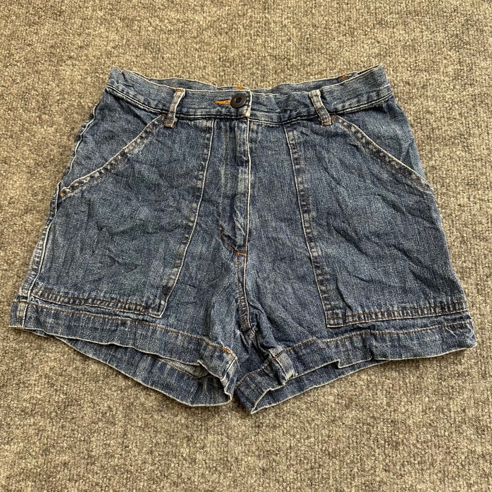 Esprit Denim Shorts Womens Size 5/6 Blue High Waisted Cotton Utility USA Made